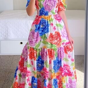 Floral Multicolor Maxi Dress